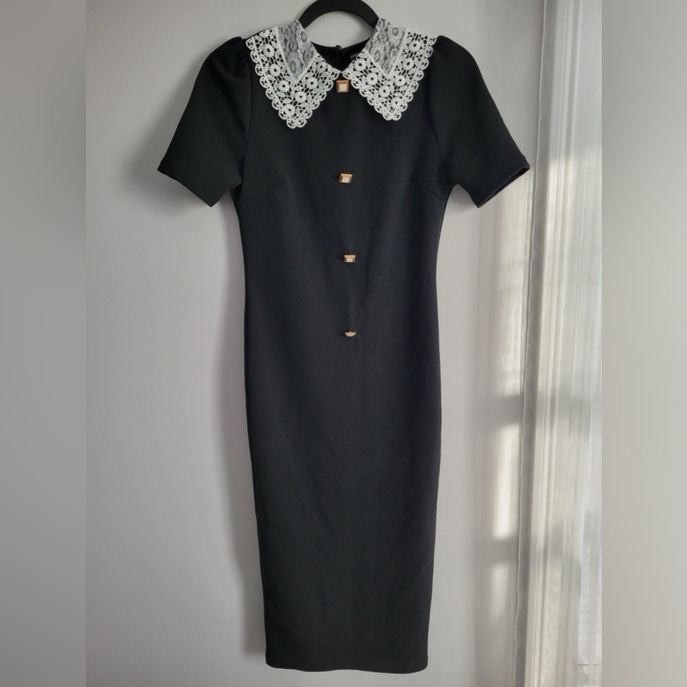 SHEIN Black Dress with White Lace Collar - Picture 8 of 11
